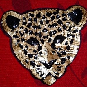 Large Sequined Leopard Back Patch